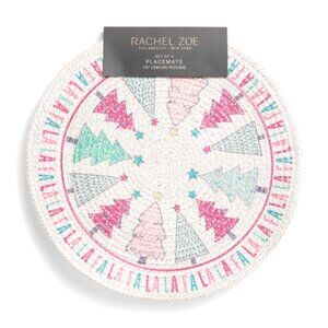 RACHEL ZOE Set Of 4 Falala Trees Braided Placemats